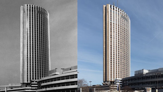 Eksteriøret på hotellkomplekset med betongutseende har knapt endret seg til i dag (© Daniel Osso)