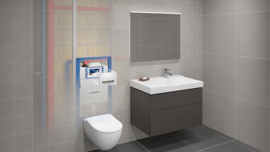 Geberit concealed cistern with HS30/HS50 hygiene flush unit (© Geberit)